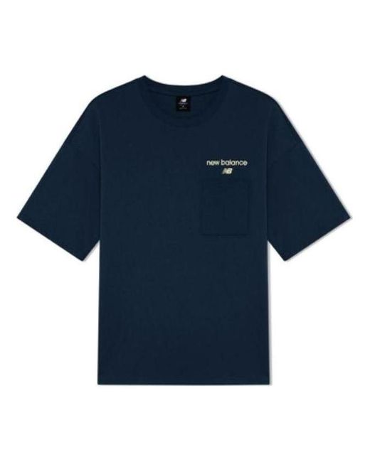 New Balance Blue Logo Print T-shirt for men