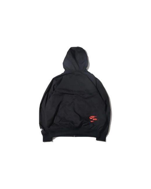 Nike Sportswear Sport Essentials Logo Printing Woven Breathable Hooded Jacket Black for men