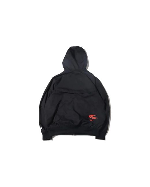 Nike Sportswear Sport Essentials Logo Printing Woven Breathable Hooded Jacket Black for men