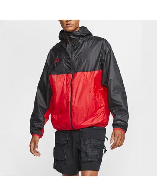 Nike Red Acg Sports Hooded Jacket for men