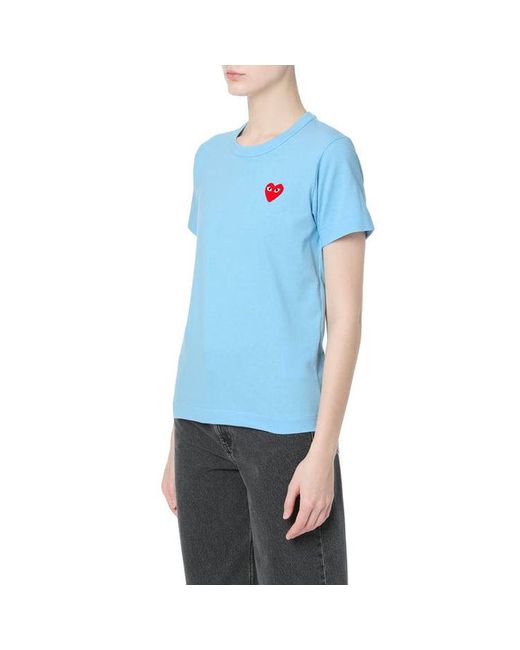 COMME DES GARÇONS PLAY Blue (Wmns) Small Logo Tee