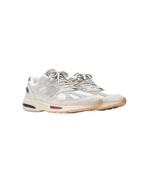New Balance White 991V2 Made for men