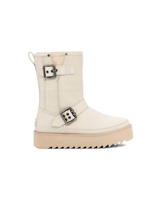 Ugg Natural (Wmns) Classic Rebel Biker Short Boot 'Bone'