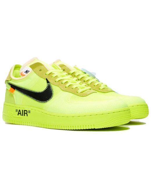 Nike Yellow The 10: Air Force 1 Low 'off-white Volt' Shoes for men