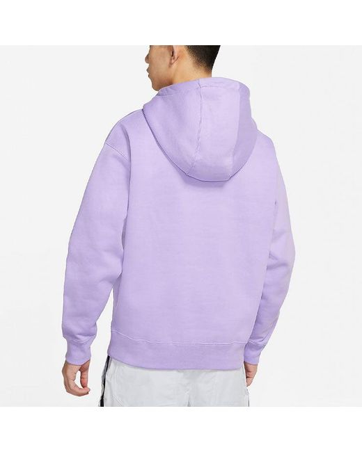 Nike Purple Logo Embroidered Solid Color Fleece Lined for men