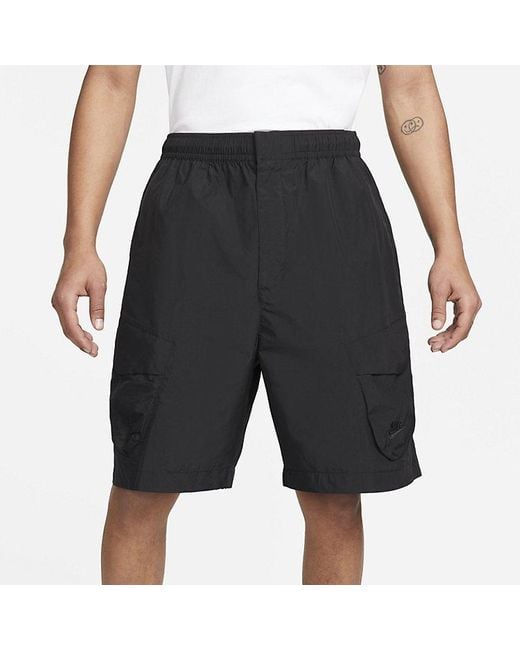 Nike Black Sportswear Tech Essentials Woven Unlined Utility Shorts for men