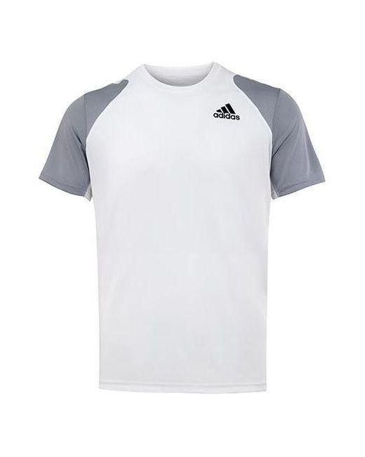 Adidas White Colorblock Logo Sports Training Short Sleeve for men