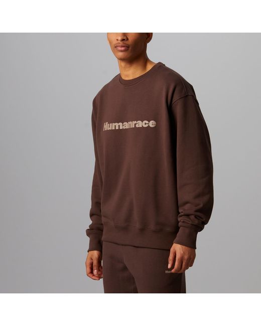 Adidas Originals X Pharrell Williams Crossover Casual Breathable Solid Color Round Neck Pullover Long Sleeves Brown for men