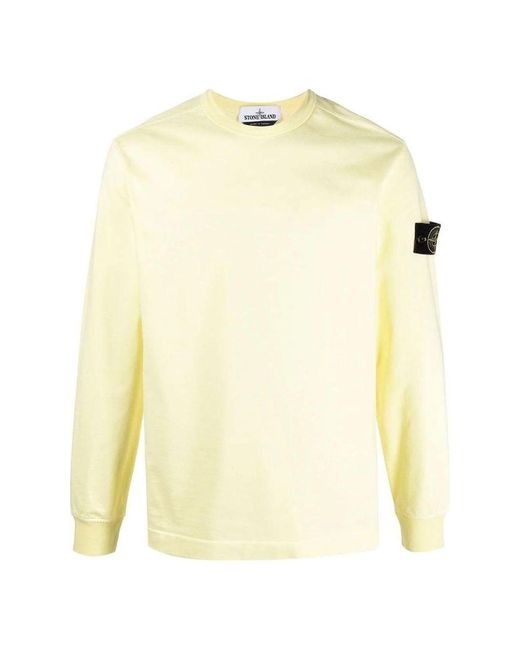 Stone Island Yellow Heavy Jersey Crewneck Sweatshirt for men