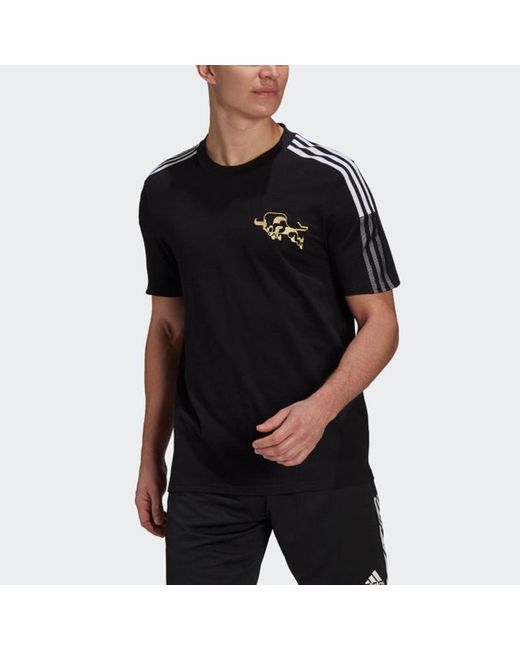 Adidas Black Mufc Cny Tee New Year's Edition Manchester United Soccer/Football Sports Short Sleeve for men
