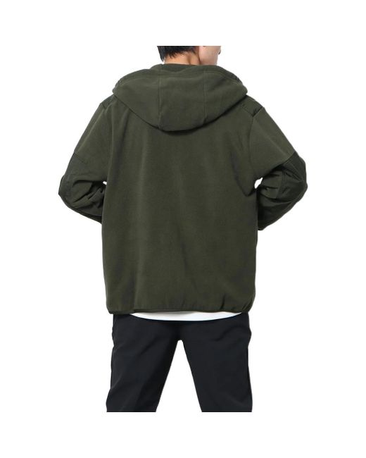 Nike Sportswear Style Essentials+ Logo Embroidered Suede Hooded Solid Color Jacket Green for men