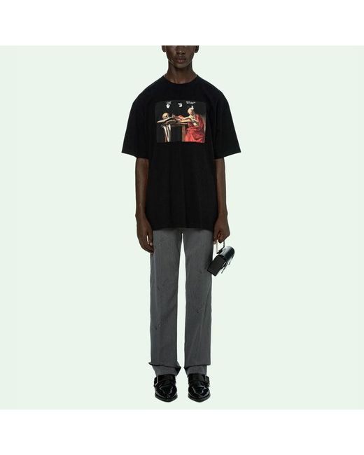 Off-White c/o Virgil Abloh Black Caravaggio Short-Sleeve Over Tee for men