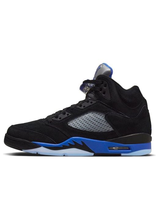 Nike Blue Air Jordan 5 Retro Shoes In Black, for men