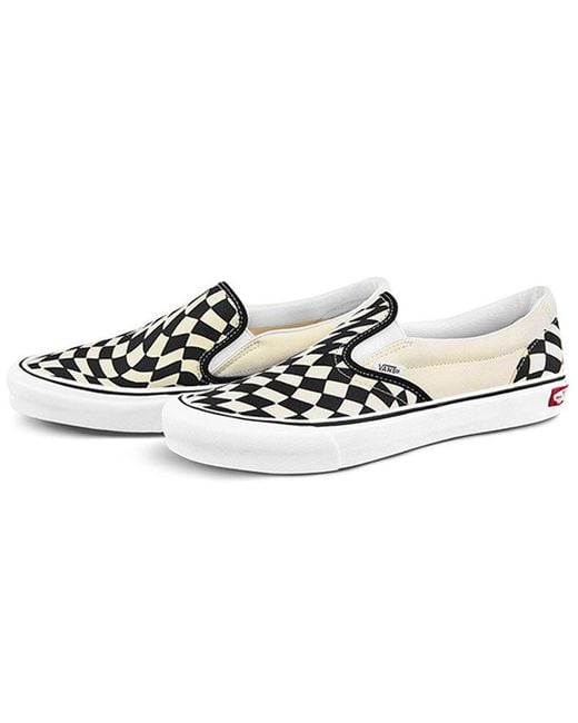 Vans White Classic Slip-On Twist 'Warp Checker' for men