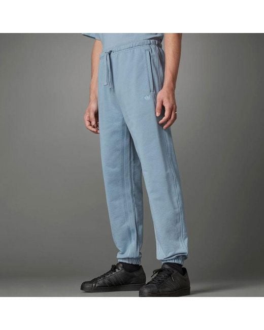 Adidas Blue Originals Logo Solid Color Bundle Feet Sports Pants/Trousers/Joggers for men