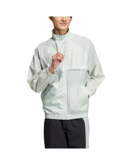 Adidas White Neo U Vbe Wb 3 Solid Color Stripe Sports Jacket for men