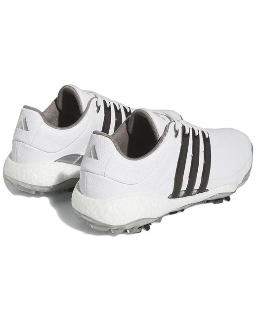 Adidas White Tour360 22 Boost Golf Shoes 'Cloud Metallic' for men