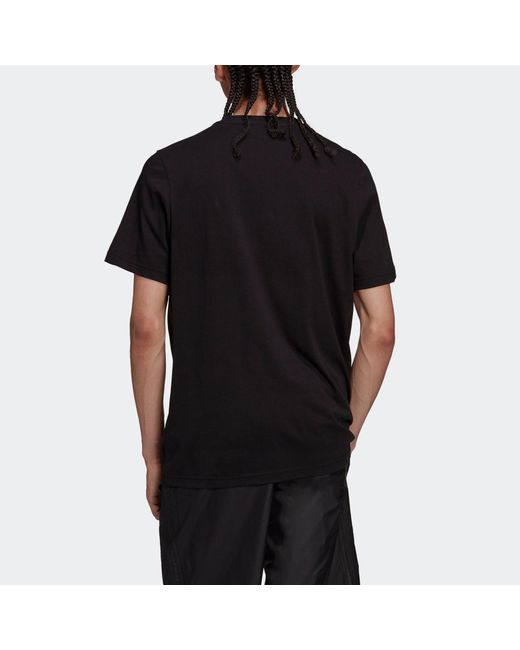 Adidas Black Originals Trefoil C Tee1 Large Logo Round Neck Casual Short Sleeve T-Shirt for men