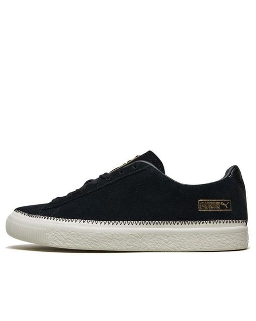 PUMA Black Suede Trim Retro Low Tops Casual Skateboarding Shoes for men