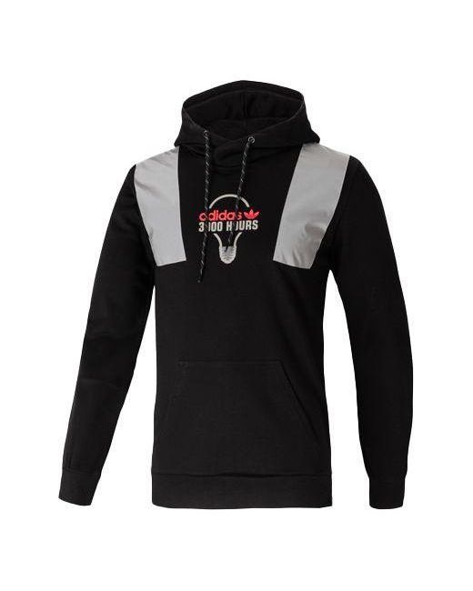 Adidas Black Originals Printing Reflective Hooded Pullover Sports for men