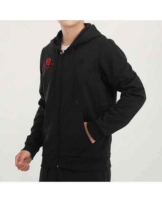 Adidas Black Casual Hooded Sports Jacket for men