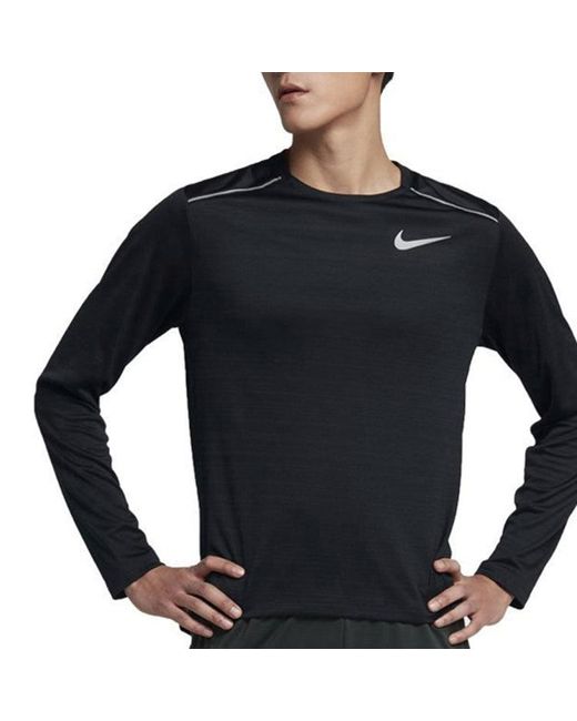 Nike Blue Dri-Fit Mtler Long Sleeves Running Quick Dry Gym Clothes for men