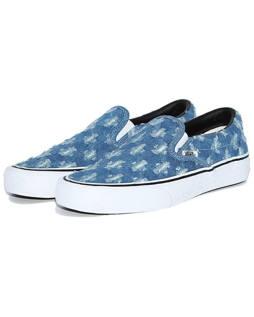 Vans Blue Supreme X Slip-On Hole Punch Denim' for men