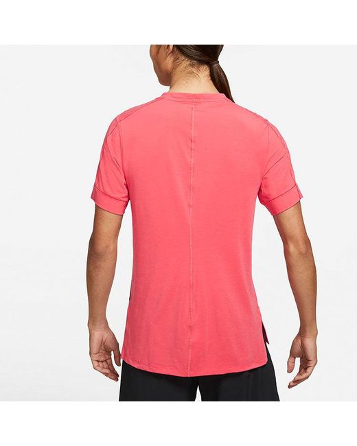 Nike Pink Yoga Dri-Fit Sports Quick Dry Short Sleeve Light for men