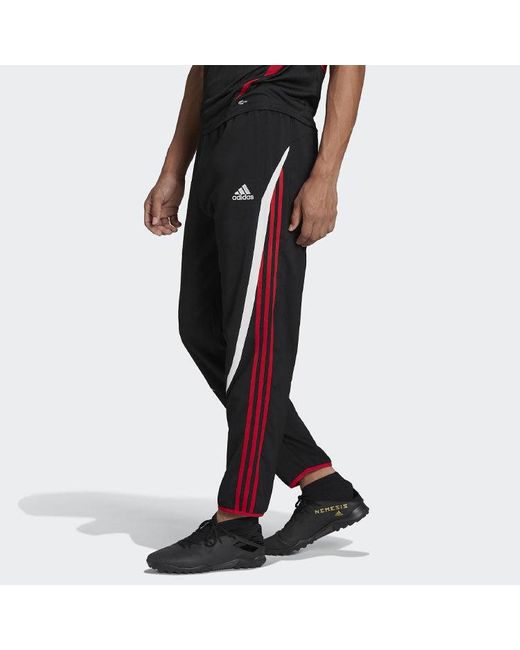 Adidas Black ' Contrasting Colors Vertical Stripes Logo Casual Sports Pants/Trousers/Joggers for men