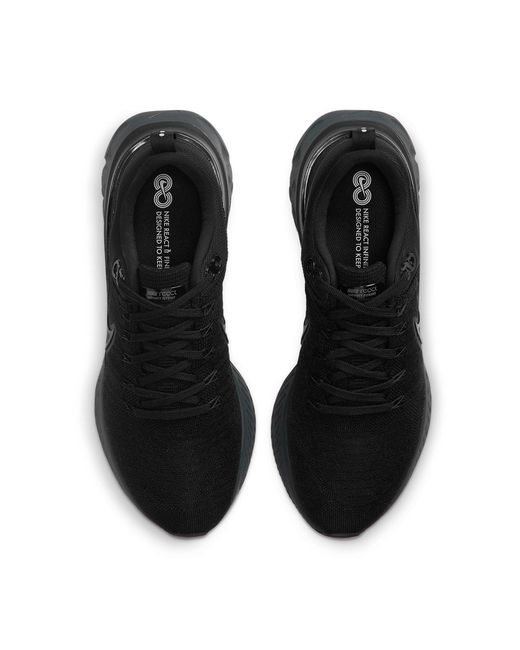 Nike Black React Infinity Run Flyknit 2 'Triple' for men