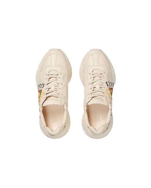 Gucci White Rhyton Leather Sneaker 'Vintage Logo' for men