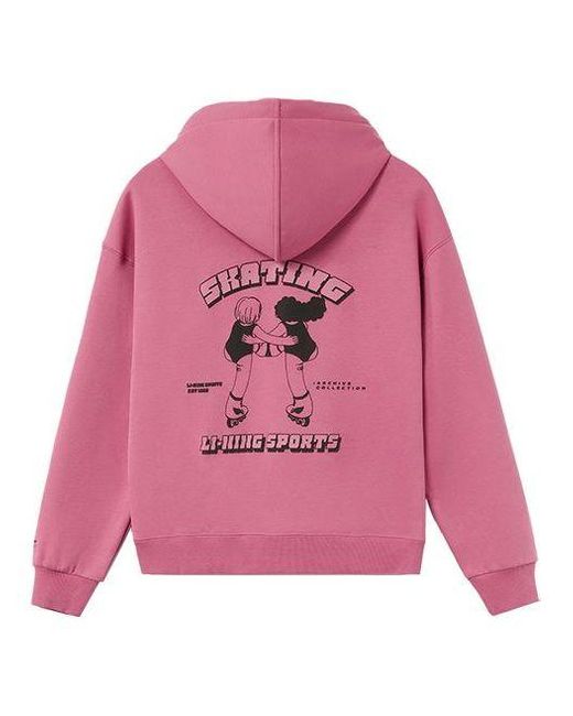 Li ning Wmns Skating Graphic Hoodie in Pink Lyst UK