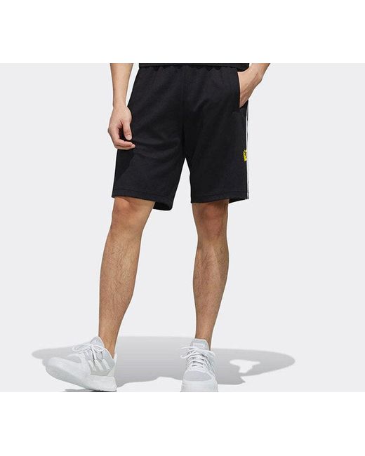 Adidas Black Neo X Pokmon Crossover Side Stripe Sports Shorts for men