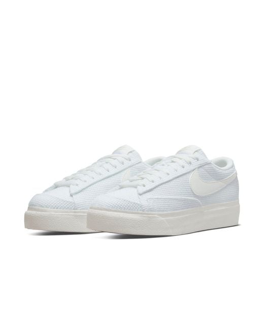 Nike White (Wmns) Blazer Low Platform Essential 'Summit Woven'