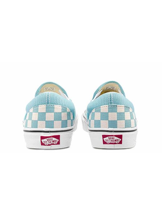 Vans Blue Classic Slip-On 'Aqua Haze Checkerboard' for men