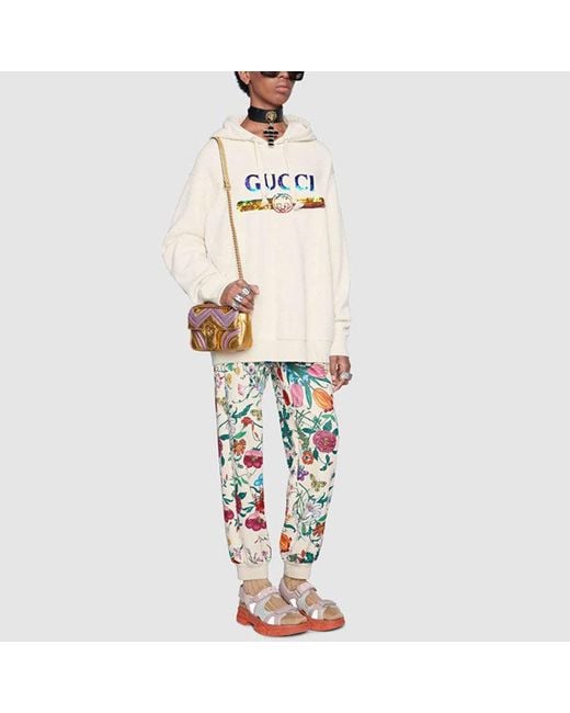 Gucci White (Wmns) Sweatshirt With Sequin Logo 'Off'