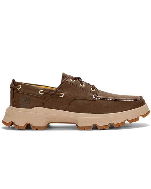 Timberland Brown Greenstride Originals Ultra Leather Boat Shoes for men