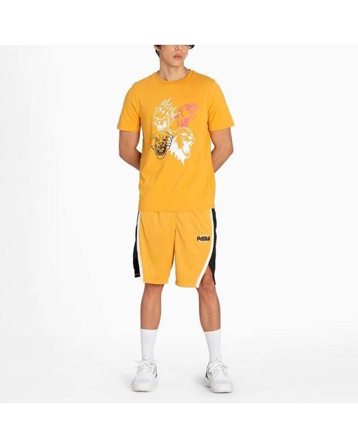 PUMA Yellow 4Th Quarter Short Sleeve T-Shirt for men