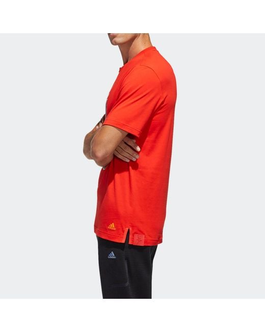 Adidas Red Cozy Breathable Round Neck Short Sleeve for men