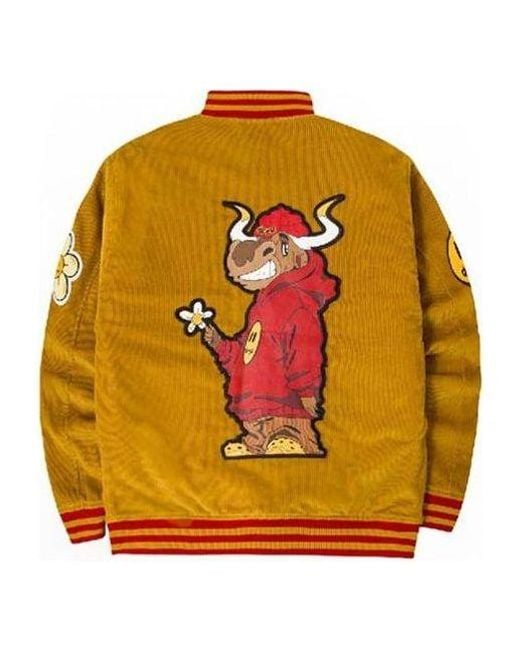 Drew House Yellow Corduroy Varsity Jacket for men