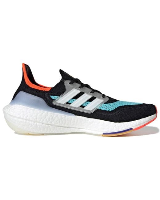 Adidas Blue Ultra Boost 21 Running Shoes Pulse Aqua' for men