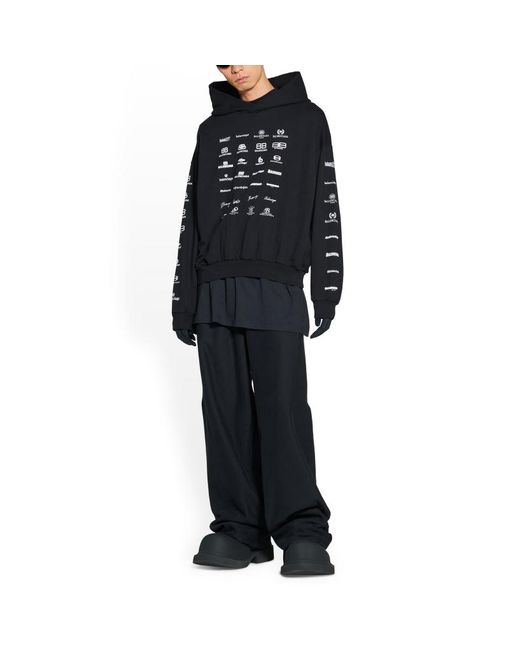 Balenciaga Blue Archives Logos Hoodie