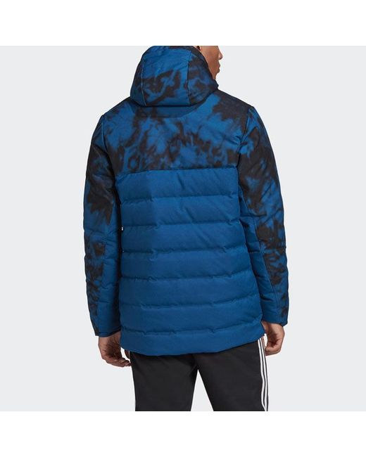 Adidas Blue Arsenal Soccer/Football Sports Hooded Down Jacket for men