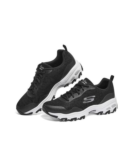 Skechers Black (Wmns) D'Lites 1.0 Low Dad Shoes Gs