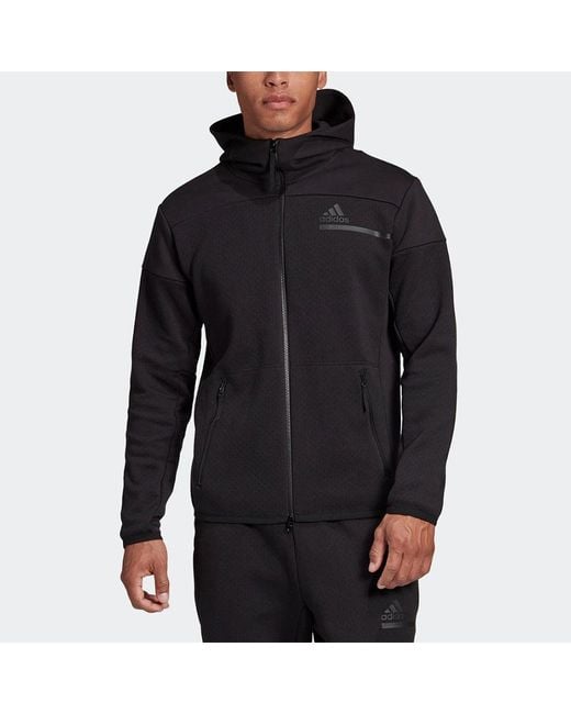 Adidas Blue Sports Stylish Zipper Hooded Jacket for men