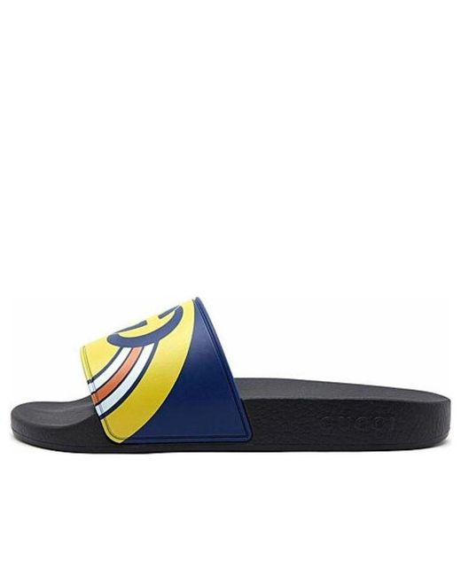 Gucci Blue Pursuit Logo Slides for men