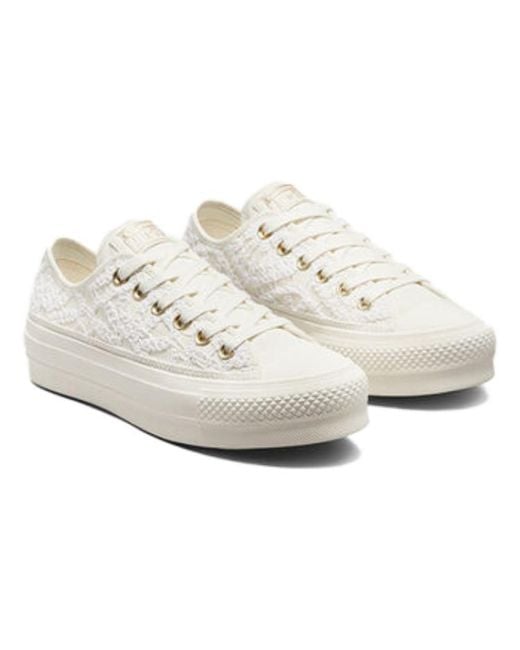 Converse White (Wmns) Chuck Taylor All Star Lift Platform Low 'Daisy Cord'