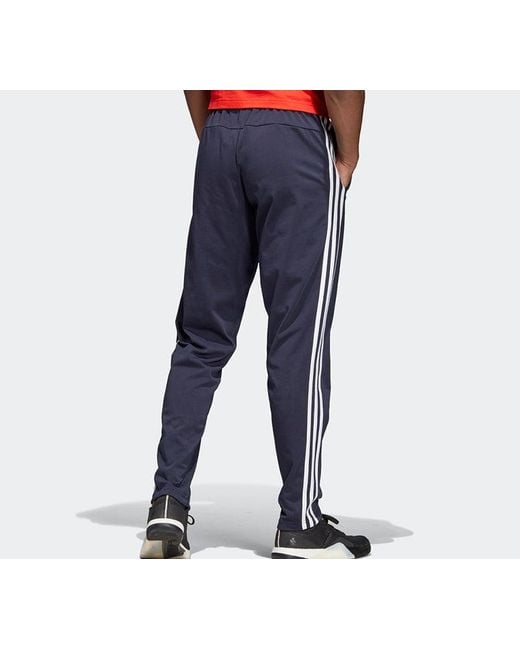 Adidas Blue Plaid Applique Knitted Sports Long Pants for men