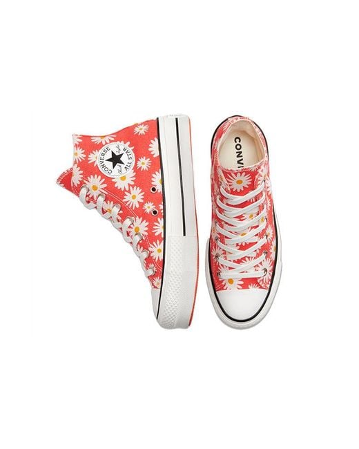 Converse Red (Wmns) Chuck Taylor All Star Platform High 'Camp Daisies'