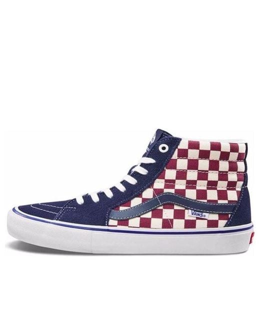 Vans Blue Sk8-Hi Pro 'Checkerboard for men